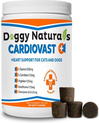Cardiovast Heart Health Support Chicken Flavored Soft Chews Supplement for Cats & Dogs, 60 count