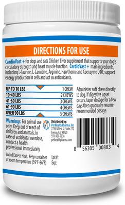 Cardiovast Heart Health Support Chicken Flavored Soft Chews Supplement for Cats & Dogs, 60 count