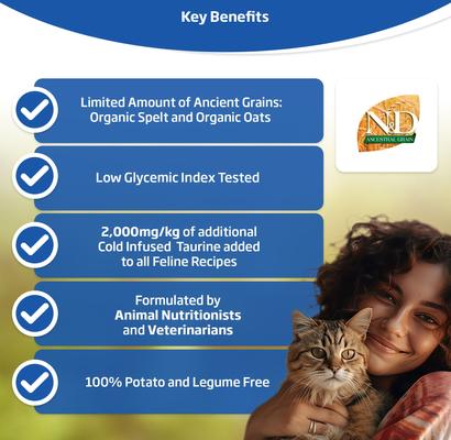 N&D Ancestral Lamb & Blueberry Low-Grain Dry Cat Food, 3.3-lb bag