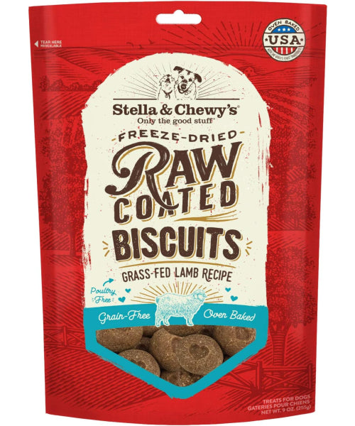 Stella & Chewy's Freeze-Dried Raw Coated Dog Biscuits, 4 sabores. 255 gr.