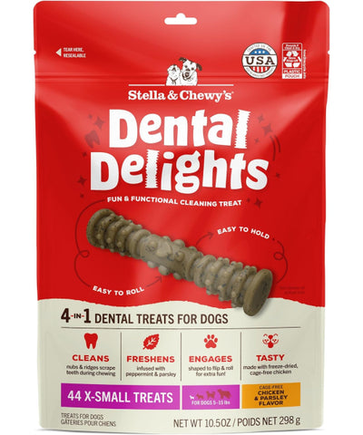 Stella & Chewy's, Dental Delights with Freeze-Dried Chicken, Extra Small. 23 y 44 treats