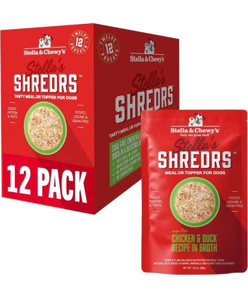 Stella & Chewy's, Stella's Shredrs topping húmedos para Perros, 8 sabores. 12 pack