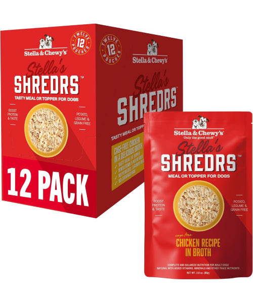 Stella & Chewy's, Stella's Shredrs topping húmedos para Perros, 8 sabores. 12 pack