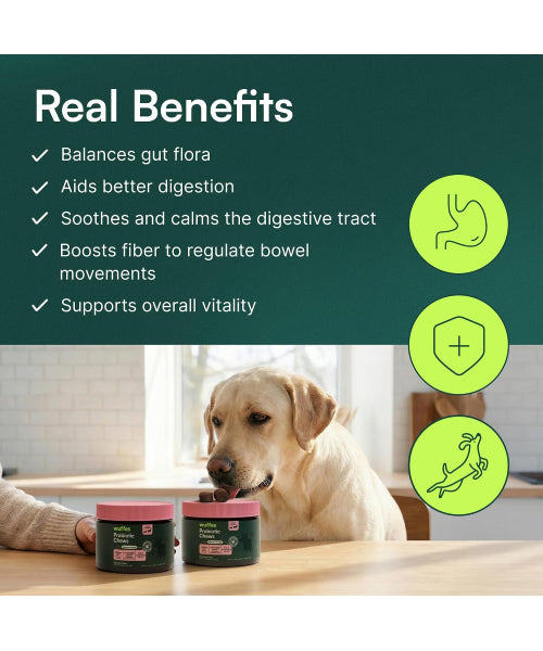 Wuffes, Probiotic Gut and Immune Support para Perros. 60 y 120 chews