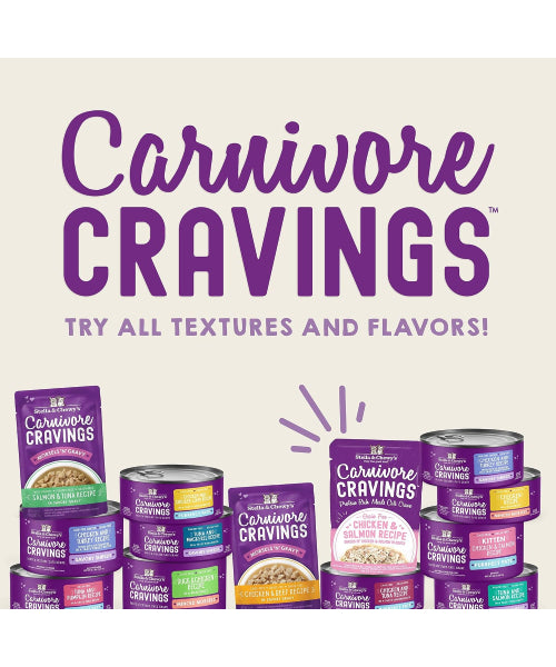 Stella & Chewy's, Carnivore Cravings Savory Shreds, comida húmeda, 7 variedades. 12 latas de 79 gr.