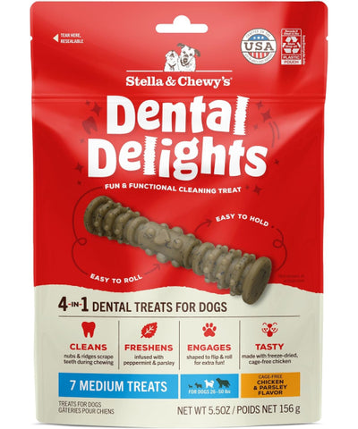 Stella & Chewy's, Dental Delights with Freeze-Dried Chicken, Medium 7 y 27 Treats