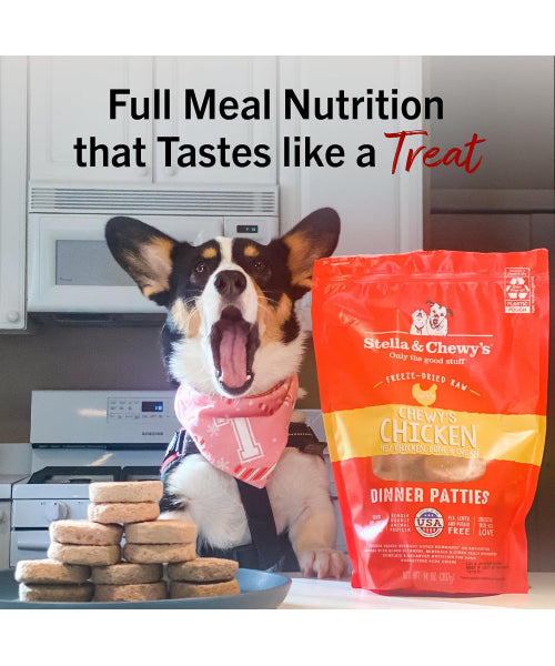 Stella & Chewy's, Dinner Patties Chewy’s Chicken Freeze-Dried. 156, 397 y 709 gr.