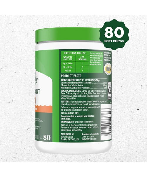 Greenies, Supplements Hip and Joint sabor Pollo. 30 y 80 chews