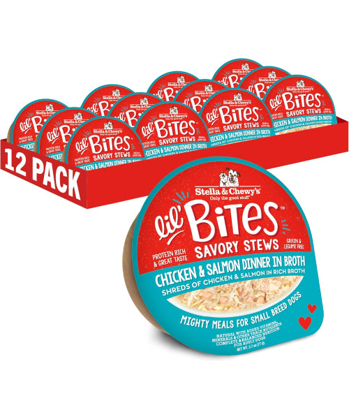 Stella & Chewy's, Lil Bites Savory Stews in Broth for Small Breed, 6 sabores. 12 pack