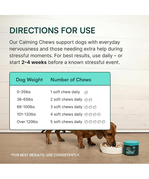 Wuffes, Calming Chews Supplement for Stress Sedative Free para Perros. 60 chews