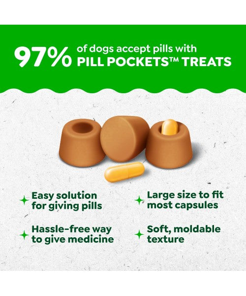Greenies, Pill Pockets Soft Treats para cápsulas grandes, 5 sabores. 60 chews