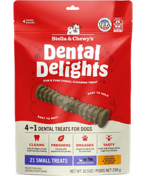 Stella & Chewy's, Dental Delights with Freeze-Dried Chicken, Small. 11 y 21 Treats