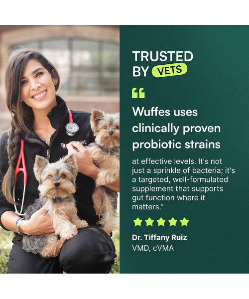 Wuffes, Probiotic Gut and Immune Support para Perros. 60 y 120 chews