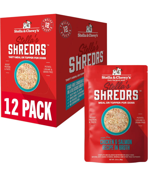 Stella & Chewy's, Stella's Shredrs topping húmedos para Perros, 8 sabores. 12 pack