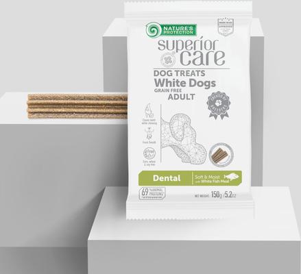 Superior Care Grain-Free White Fish Dental Dog Treats, 5.2-oz bag, 5 count