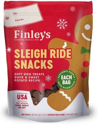 Sleigh Ride Snacks Gingerbread Person Duck Recipe Soft Chew Dog Treats, 6-oz bag