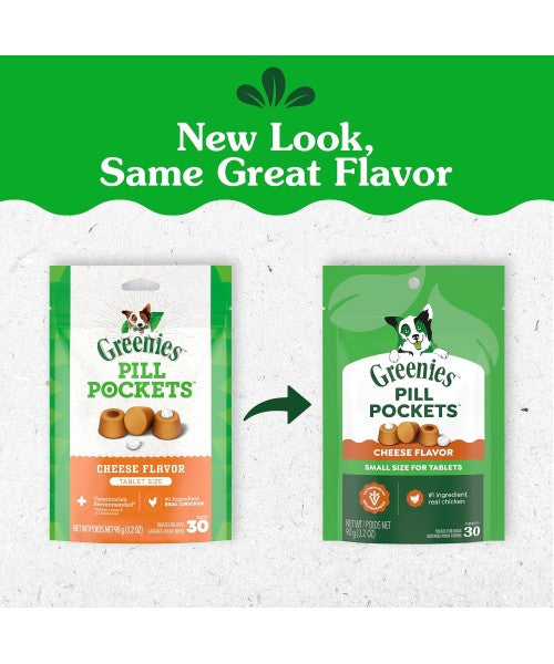 Greenies, Pill Pockets Soft Treats para tabletas 4 sabores. 30 chews