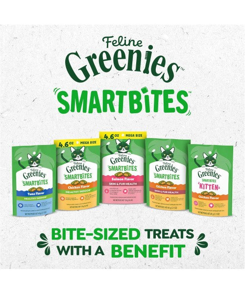 Greenies, Feline Smartbites Skin and Fur sabor Atún. 3 tamaños
