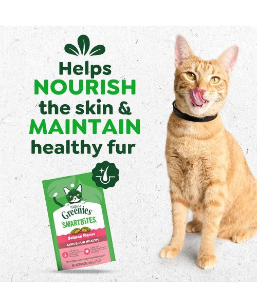 Greenies, Feline Smartbites Skin and Fur sabor Salmón. 3 tamaños