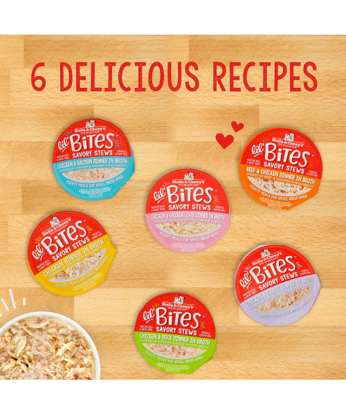 Stella & Chewy's, Lil Bites Savory Stews in Broth for Small Breed, 6 sabores. 12 pack