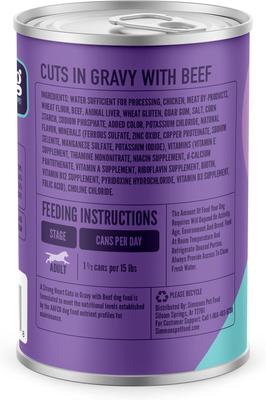 Cuts in Gravy with Beef Wet Dog Food, 13.2-oz can, case of 12