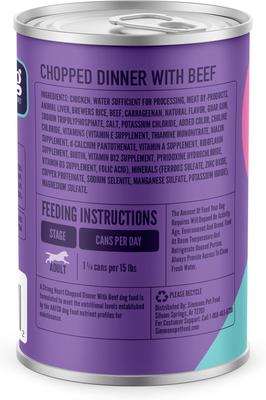 Chopped Dinner with Beef Wet Dog Food, 13.2-oz can, case of 12
