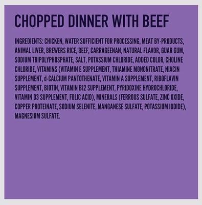 Chopped Dinner with Beef Wet Dog Food, 13.2-oz can, case of 12