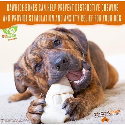 Golosinas de cuero crudo para perros con huesos anudados de 4 a 5 pulgadas, 30 unidades