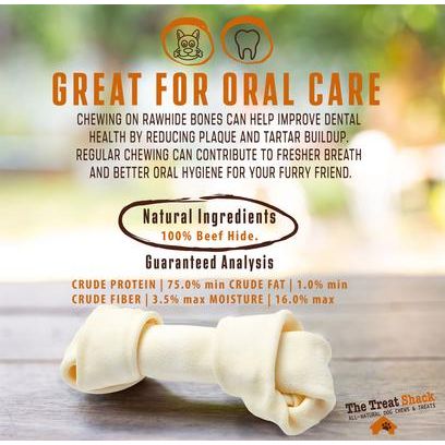 Golosinas de cuero crudo para perros con huesos anudados de 4 a 5 pulgadas, 30 unidades