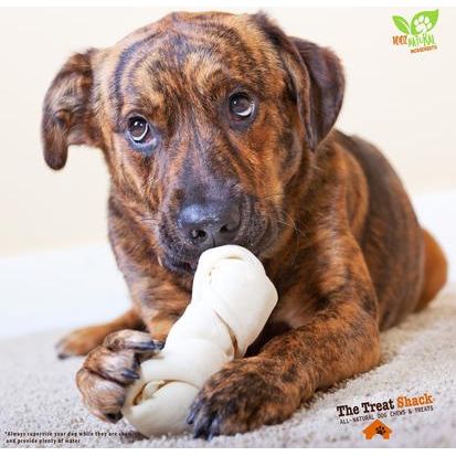 Golosinas de cuero crudo para perros con huesos anudados de 4 a 5 pulgadas, 30 unidades