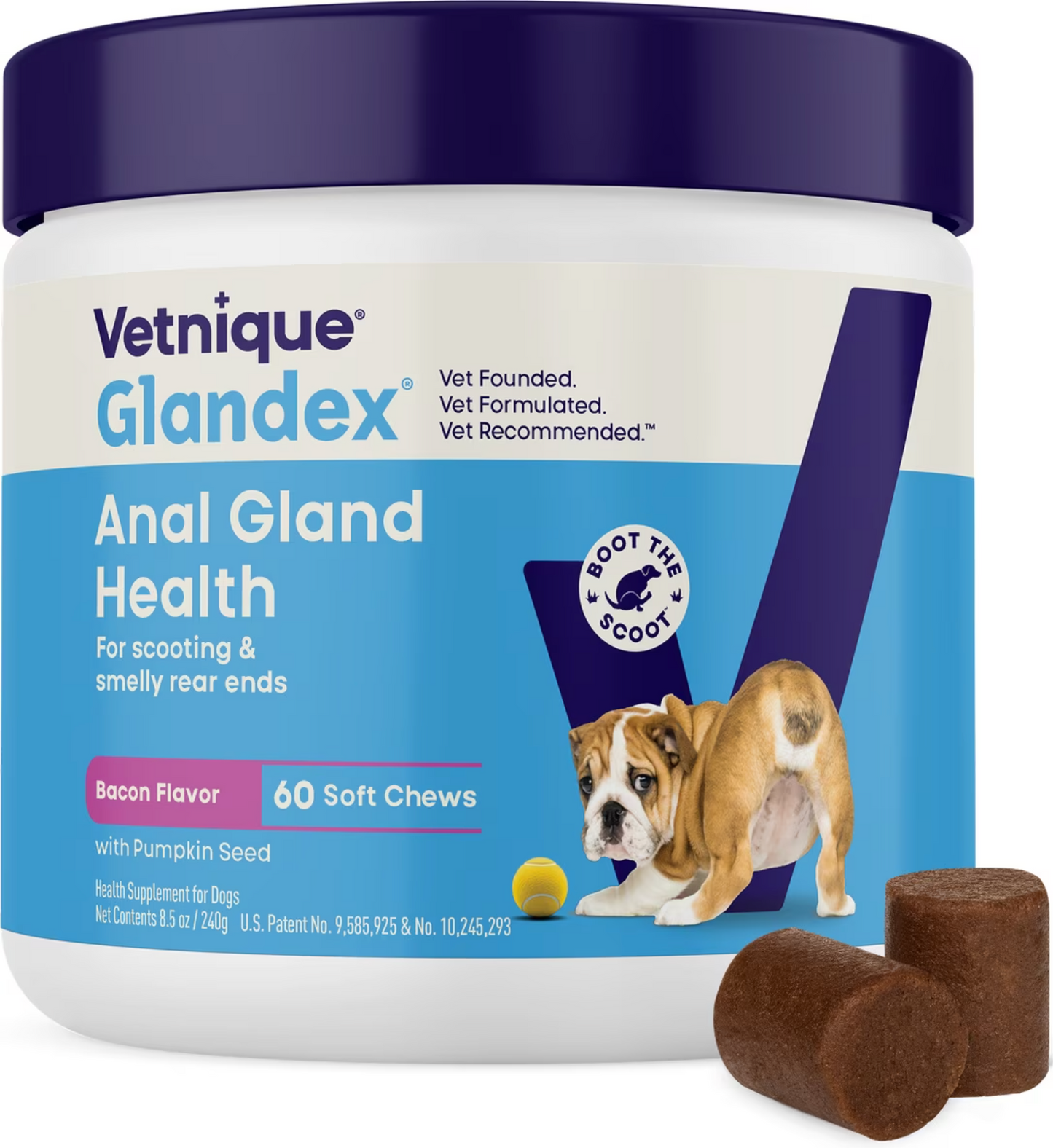 Vetnique Labs, Suplemento para las Glándulas Anales, Sabor Tocino, 3 opc.
