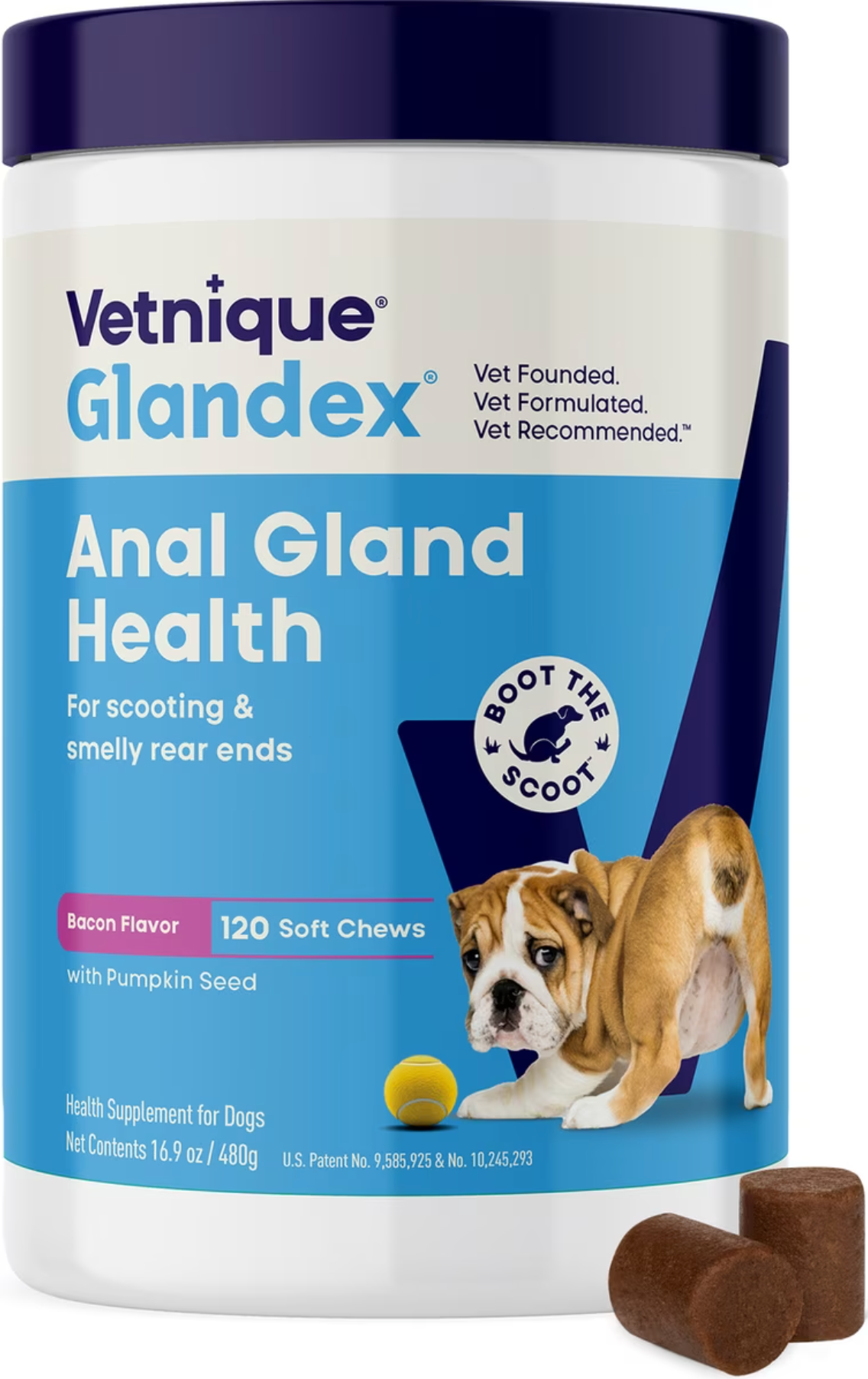 Vetnique Labs, Suplemento para las Glándulas Anales, Sabor Tocino, 3 opc.