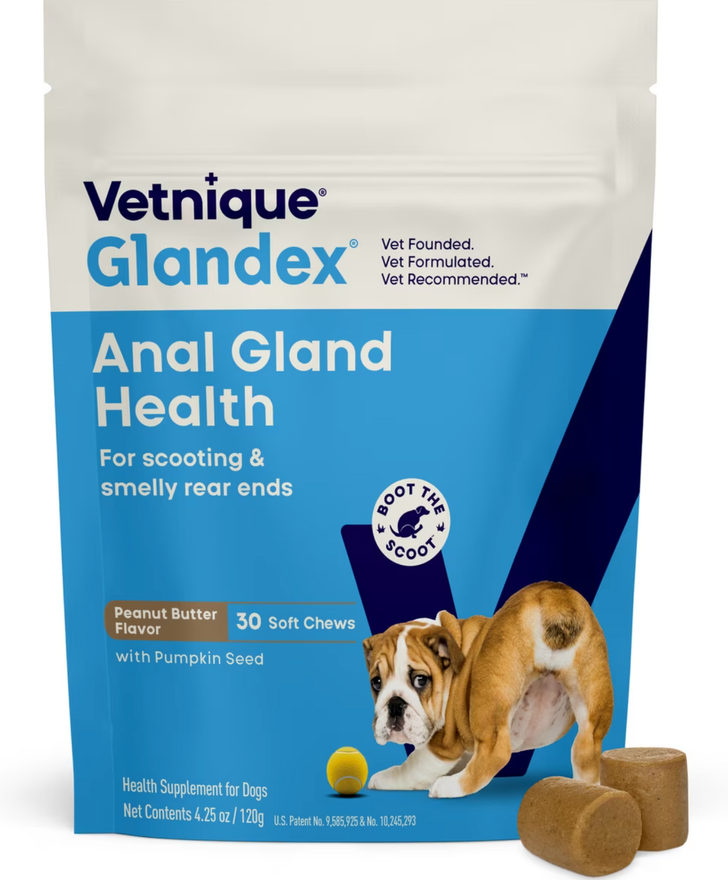 Vetnique Labs, Suplemento para las Glándulas Anales, Sabor Crema de Cacahuate, 4 opc.