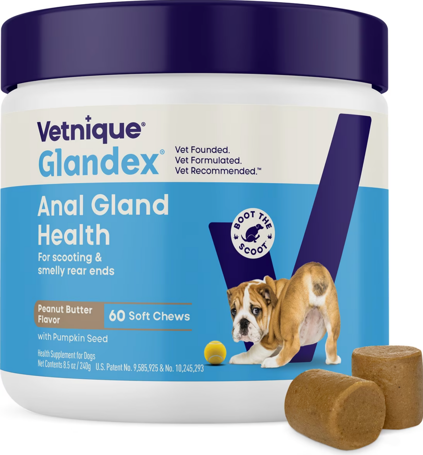 Vetnique Labs, Suplemento para las Glándulas Anales, Sabor Crema de Cacahuate, 4 opc.