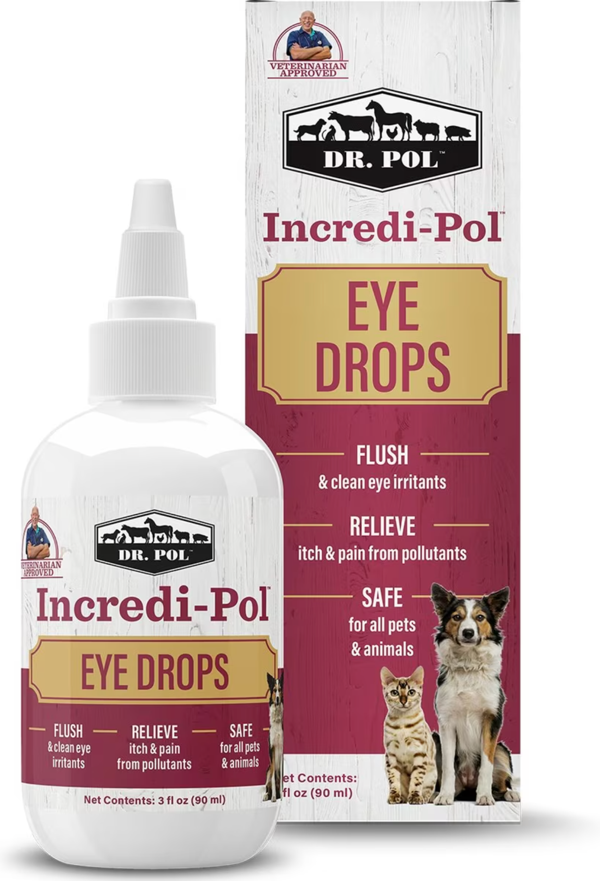 Dr. Pol, Gotas oftálmicas para perros y gatos, 90 ml.