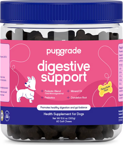 PupGrade, Suplemento para el apoyo de la salud digestiva en perros, sabor Crema de Cacahuate 60 uds