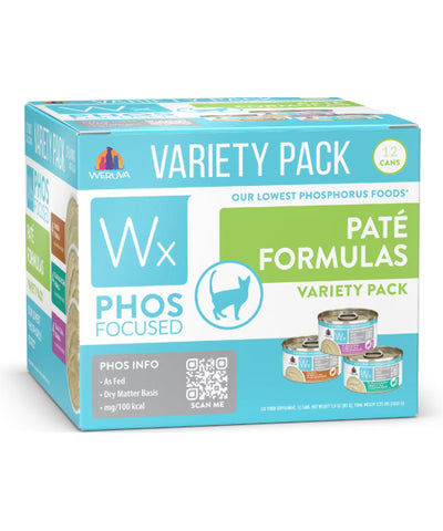 Weruva, Wx Phos Focused, Paquete variado de alimento húmedo para gatos tipo paté