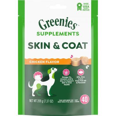 Greenies Skin & Coat sabor pollo, 40 unidades, fotografía comercial de esa presentación