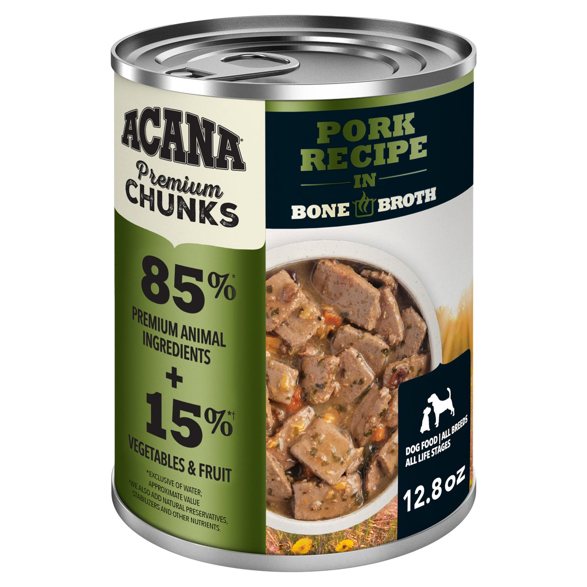 ACANA Premium Chunks Pork Recipe lata 363 g, paquete de 12