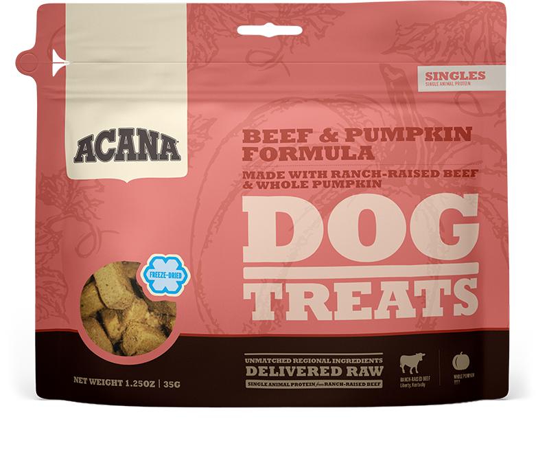 ACANA Singles Beef Pumpkin Freeze-Dried Treats, 1.25 oz 35 g