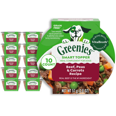 Greenies Smart Topper res, guisantes y zanahorias, caja de 10 × 57 g