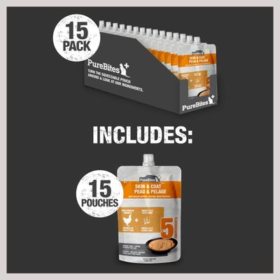 Plus Squeezables- Skin & Coat Cat Food Toppings, 2.5-oz bag