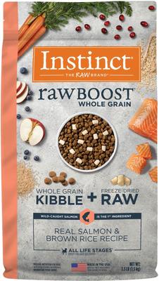 Raw Boost Whole Grain Real Salmon & Brown Rice Recipe Dry Dog Food, 3.5-lb bag