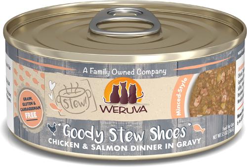 Classic Cat Goody Stew Shoes Chicken & Salmon in Gravy Stew Canned Cat Food, 5.5-oz can, case of 8