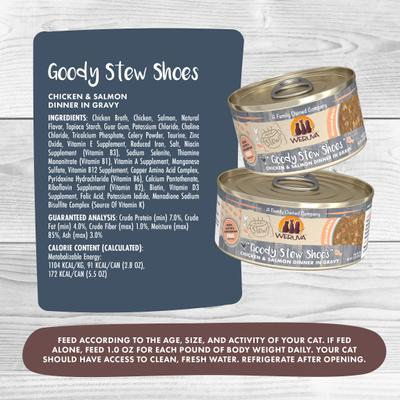 Classic Cat Goody Stew Shoes Chicken & Salmon in Gravy Stew Canned Cat Food, 5.5-oz can, case of 8