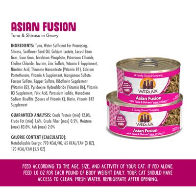 Asian Fusion with Tuna & Shirasu Grain-Free Canned Cat Food, 5.5-oz, case of 24