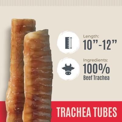 Golosinas para perros con tubos traqueales de 10 a 12 pulgadas, 6 unidades