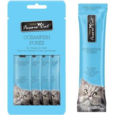 Golosinas para lamer para gatos de puré de pescado de océano, bolsa de 2 oz