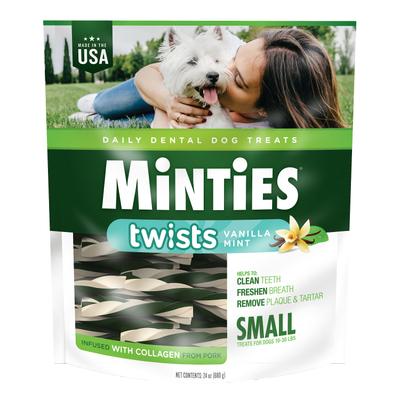 Twists Small Vanilla Mint Dental Dog Treats, 24-oz bag, count Varies