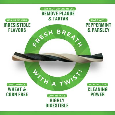Twists Small Vanilla Mint Dental Dog Treats, 24-oz bag, count Varies